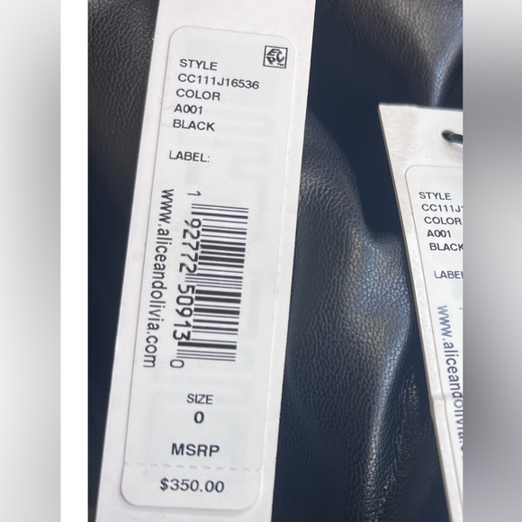 Alice + Olivia Dress Size 0/Zero Black Vegan Leather Cut Out Maxi Dress - Picture 2 of 8